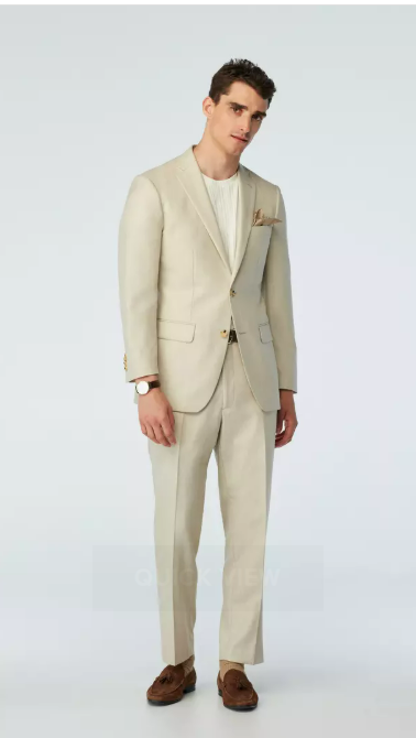 Modica Herringbone Cream Suit